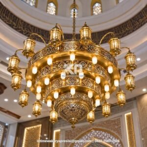 Lampu Gantung Antik Kuningan Mewah untuk Masjid