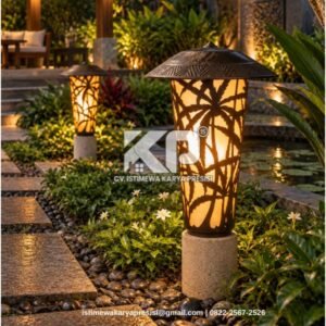 Lampu Taman Handmade Besi Cor Elegan