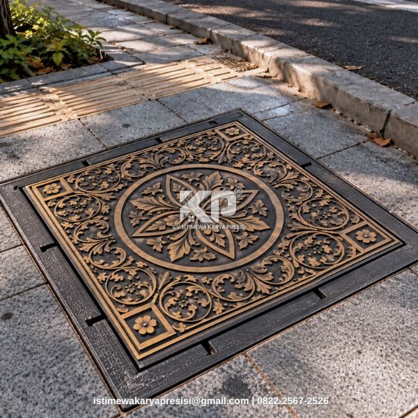 Manhole Cover Besi Desain Ornamental
